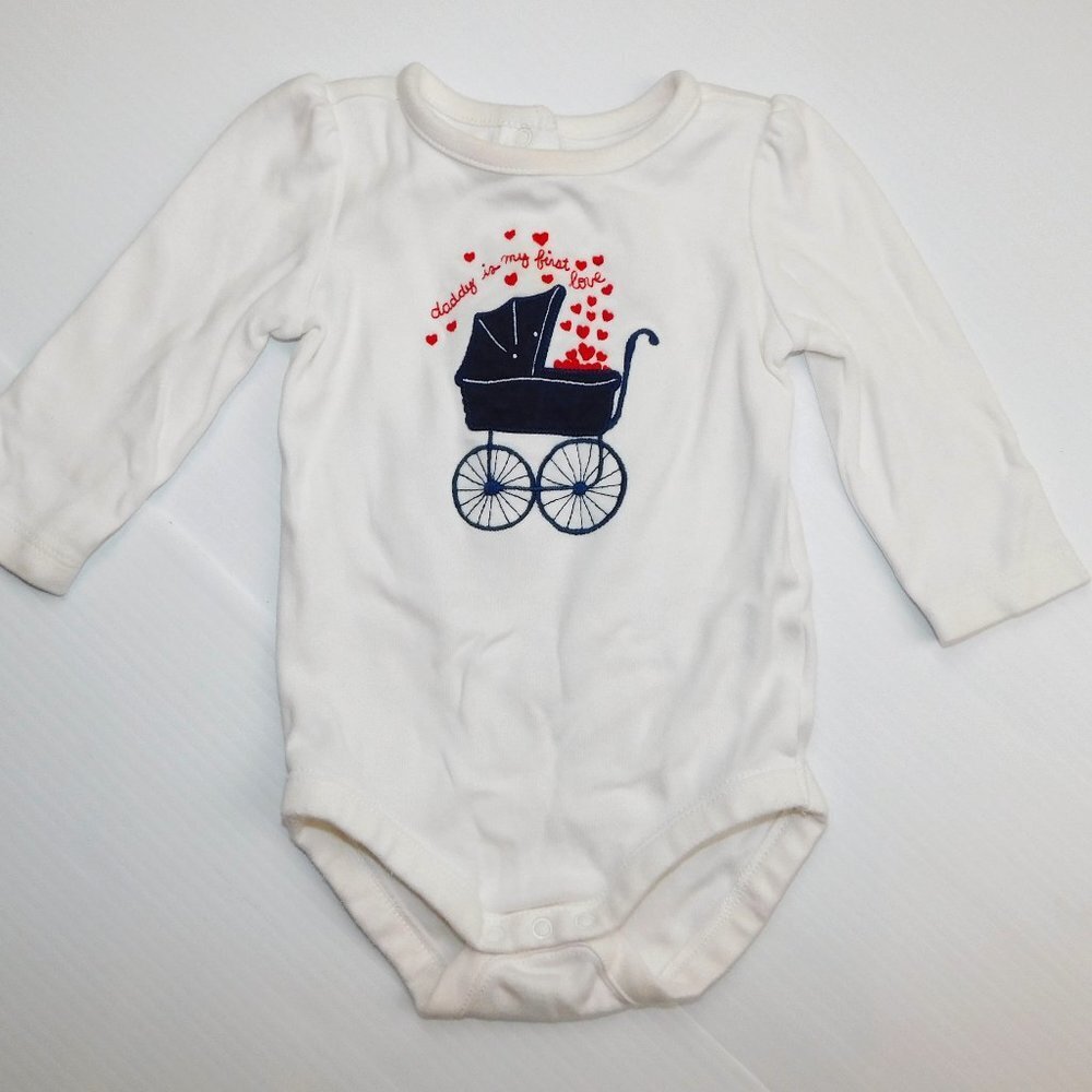 Gymboree Baby Girl 3-6 Months Daddy is My First Love Long sleeve Onesie 3M 6M